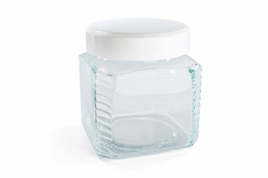 Słoik na produkty sypkie szklany "Rondo" 0,39 L, śnieżnobiały